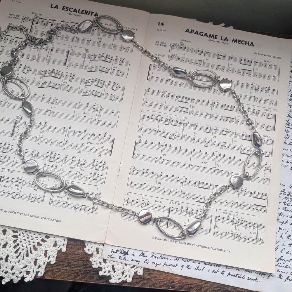 Nygard Long Silvertone Necklace